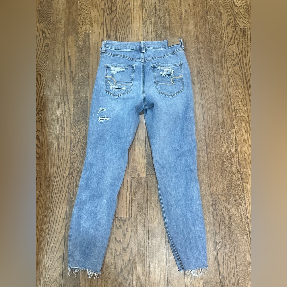 American Eagle Outfitters Blue Skinny Distressed Jeans - Picture 2 of 4